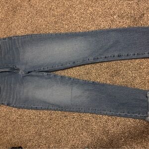 Madewell Light Blue Denim Pants- The Perfect Vintage Jean 27- raw fray hem